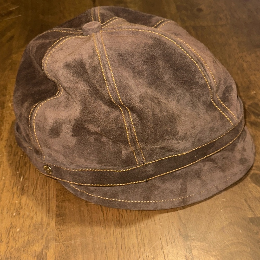 Eric Javits Brown Suede Newsboy Cap